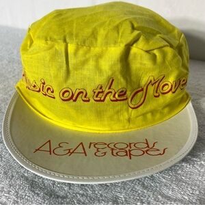 Vintage A&A Records & Tapes Yellow White Flashdance Promo Hat Cap